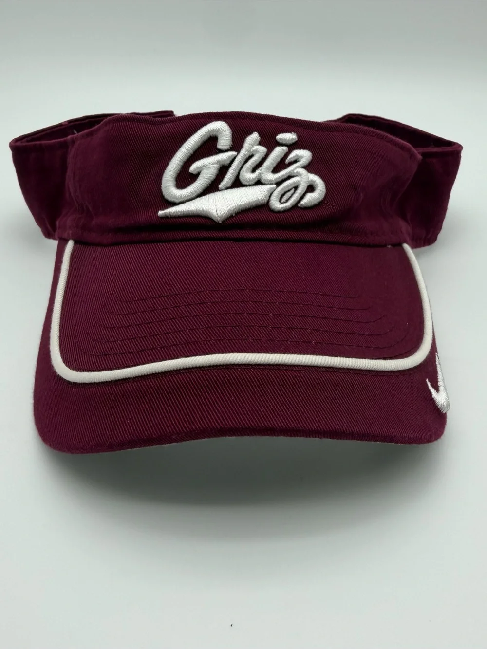 Nike Maroon and Gray Visor with White Logos
